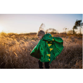 Great Pretenders | Metallic Green Dragon Cape 2-3y