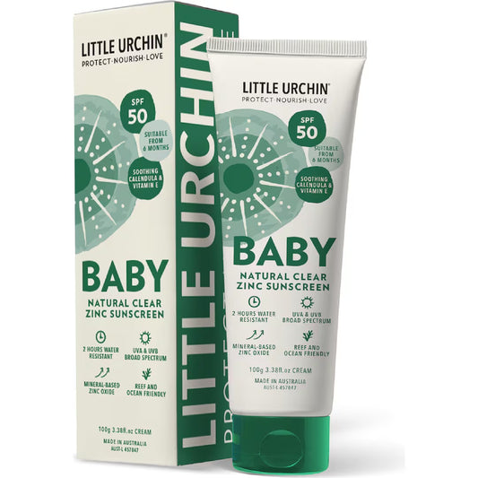 Little Urchin | BABY NATURAL CLEAR ZINC SUNSCREEN SPF 50, 100G