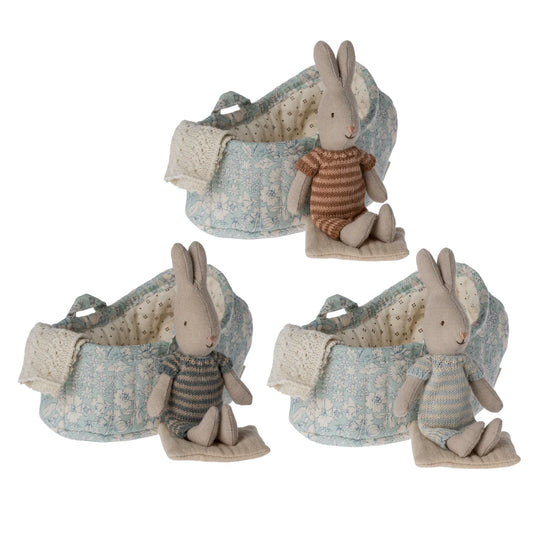 Maileg | Rabbit in Carry Cot Micro (assorted)