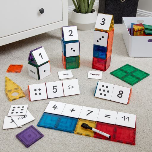 Learn & Grow Toys | Magnetic Tile Topper - Numeracy Pack (40 Piece)