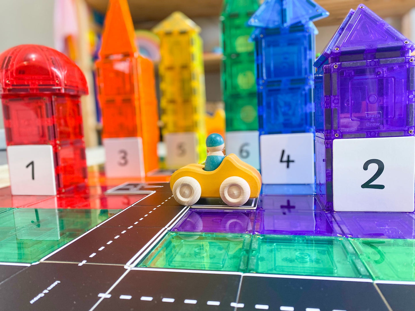 Learn & Grow Toys | Magnetic Tile Topper - Numeracy Pack (40 Piece)