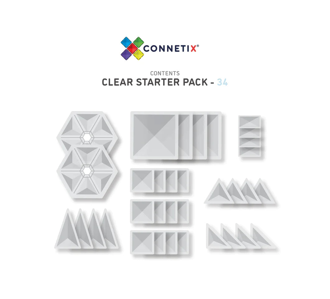 Connetix | CLEAR Starter Pack (34pc)