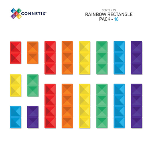 Connetix | RAINBOW Rectangle Pack (18pc)