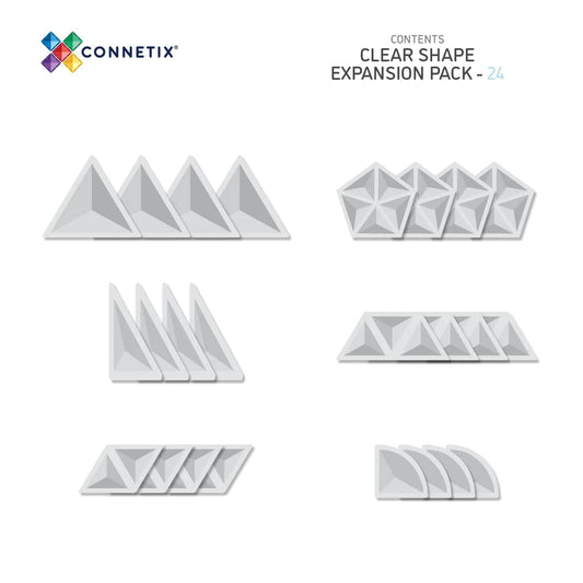Connetix | CLEAR Shape Expansion Pack (24pc)