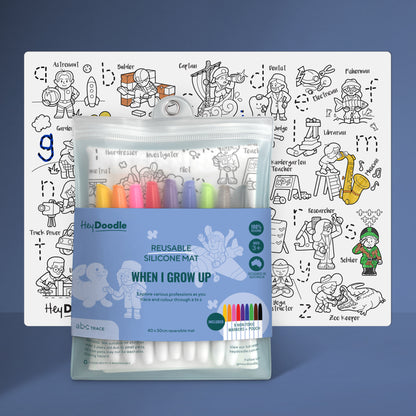 Hey Doodle | Silicone Colouring Mat - Large (various)