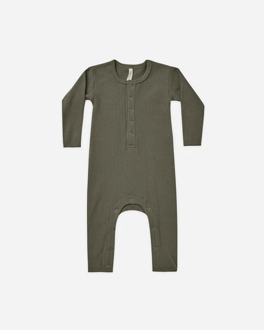 Quincy Mae | Ribbed Baby Jumpsuit - Forest