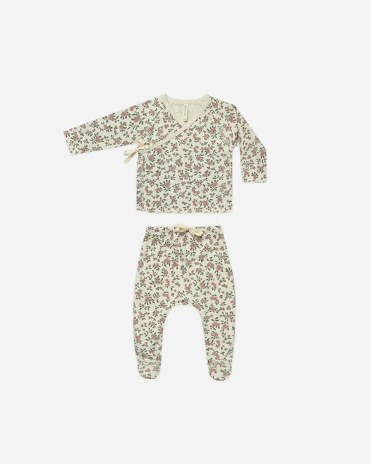 Quincy Mae | Wrap Top & Footed Pant Set - Meadow