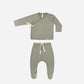 Quincy Mae | Wrap Top & Footed Pant Set - Basil