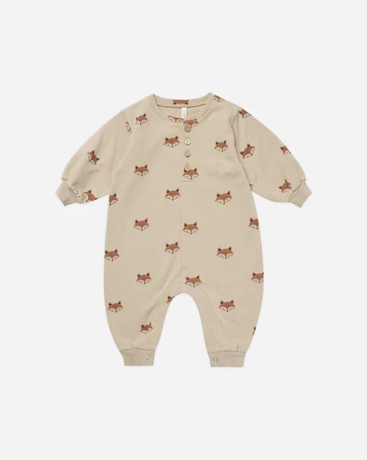 Quincy Mae | Relaxed Fleece Jumpsuit - Foxes