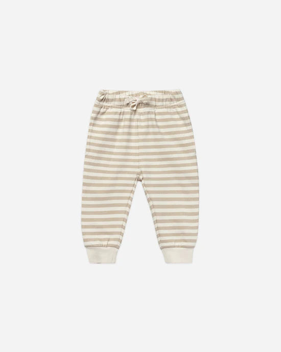 Quincy Mae | Relaxed Fleece Sweatpant - Sand Stripe