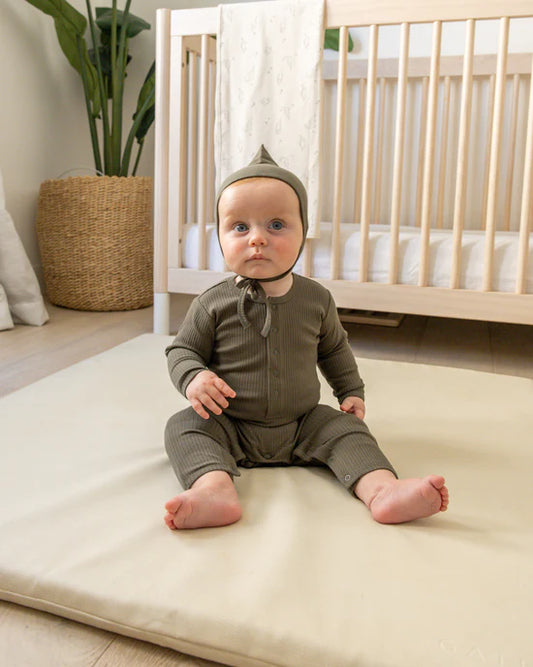 Quincy Mae | Ribbed Baby Jumpsuit - Forest
