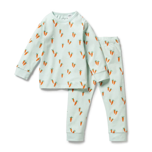 Wilson + Frenchy | Organic Long Sleeved Pyjamas - Cute Carrots
