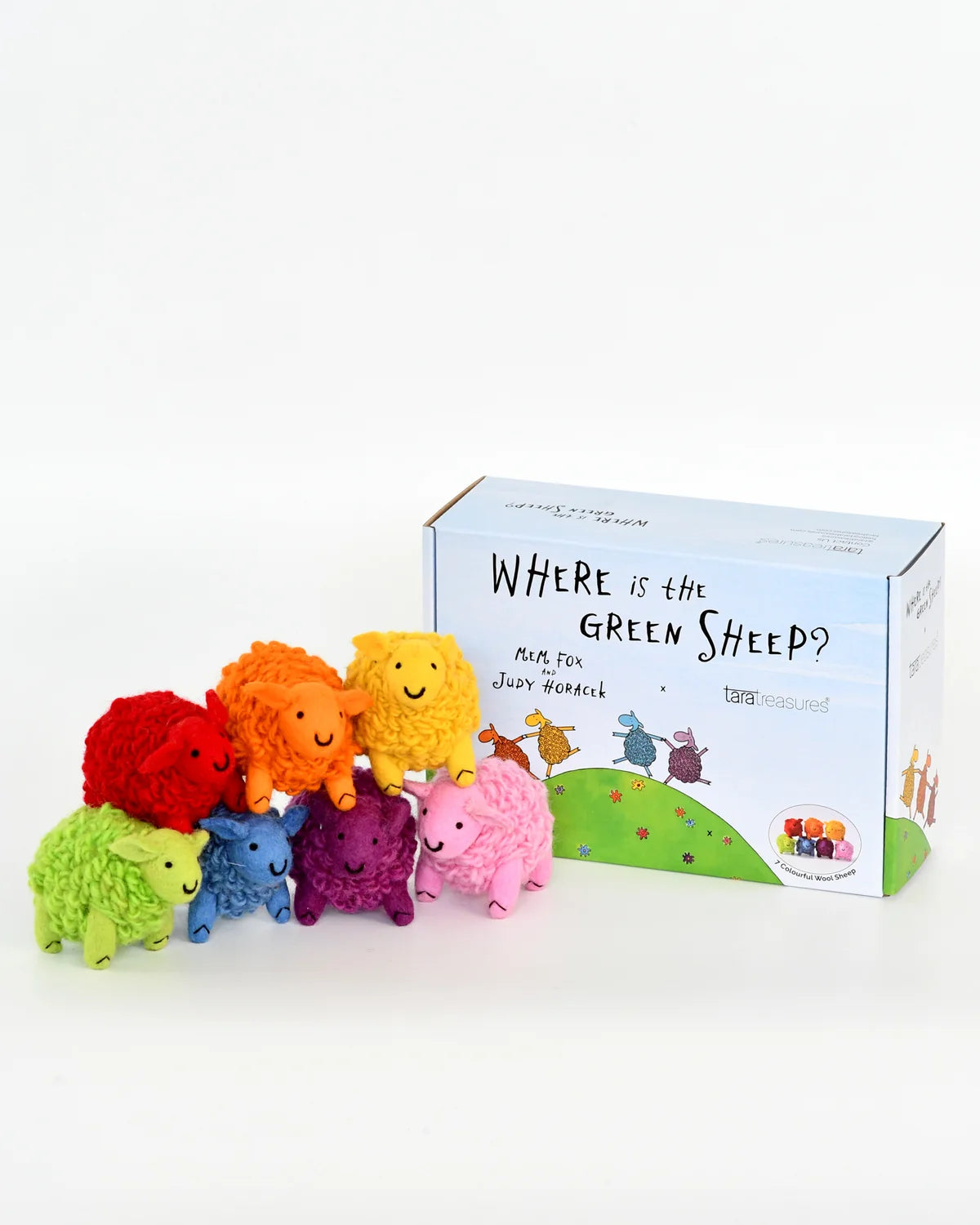 Tara Treasures | Where Is The Green Sheep (7 Colourful Sheep)