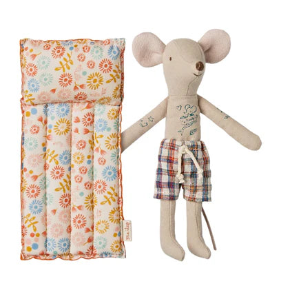 Maileg | Beach Mouse with Air Mattress - Dad