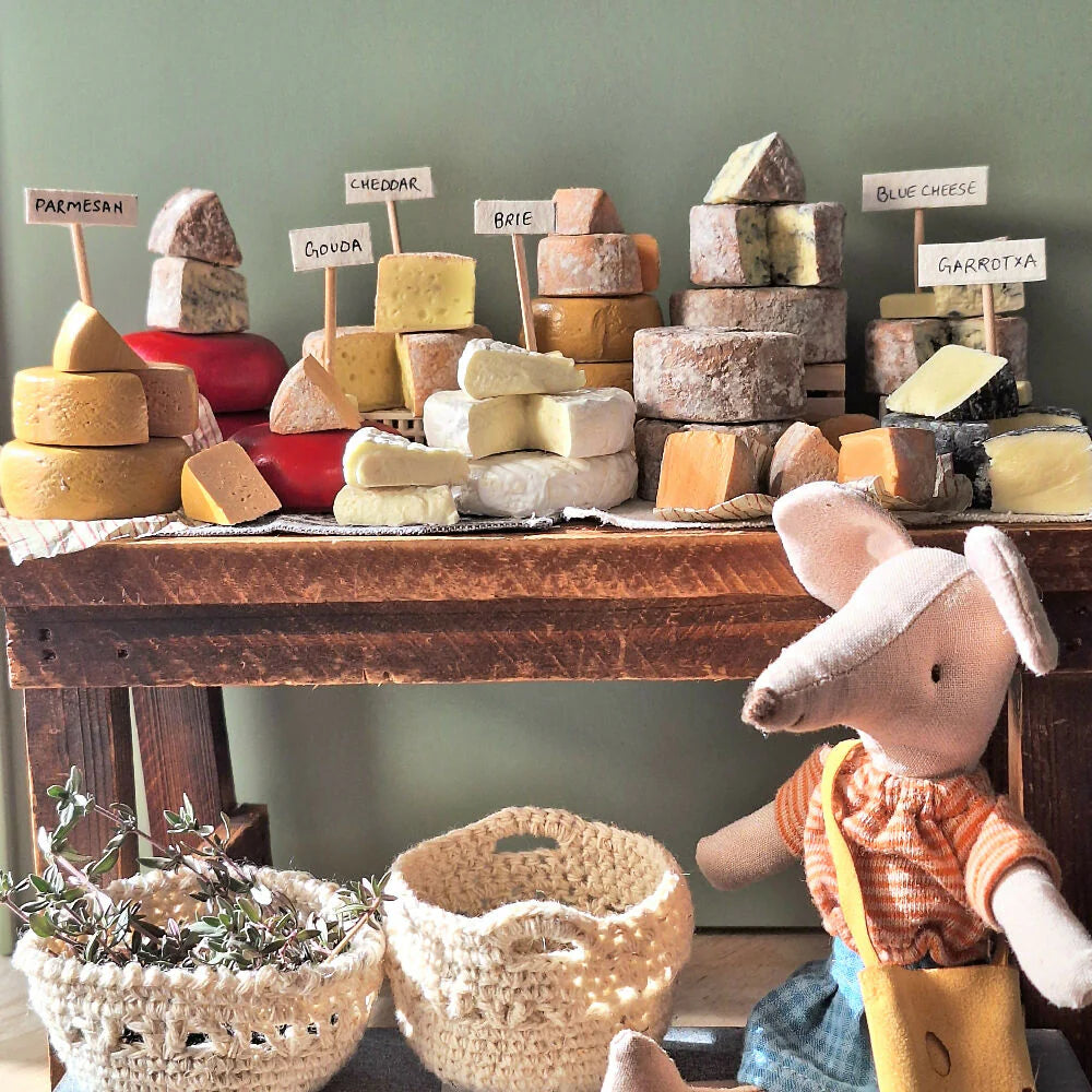 Ratatouille Miniatures | Blue Cheese Wheel with Cut Wedge