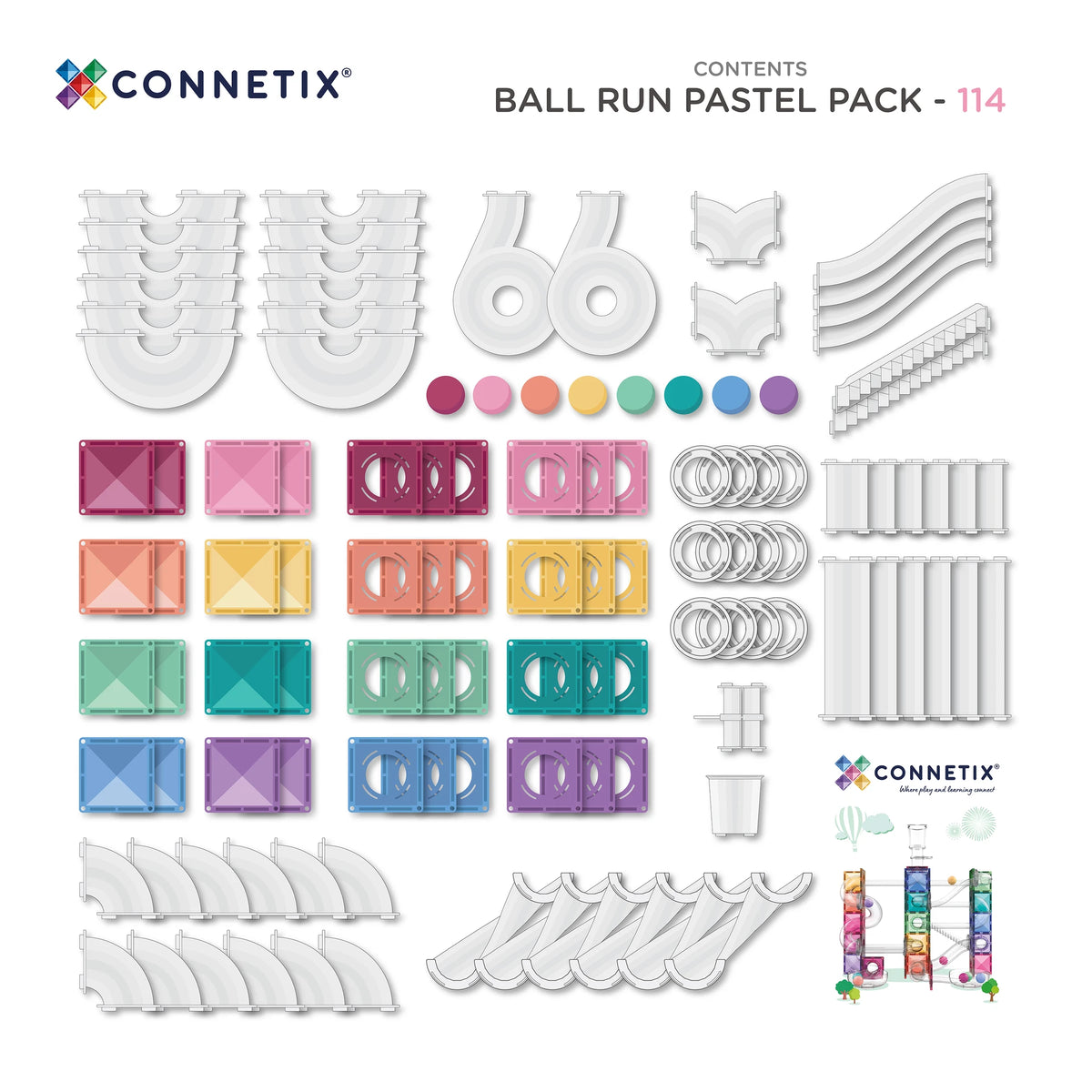 Connetix | Ball Run Pack - Pastel (114pc)
