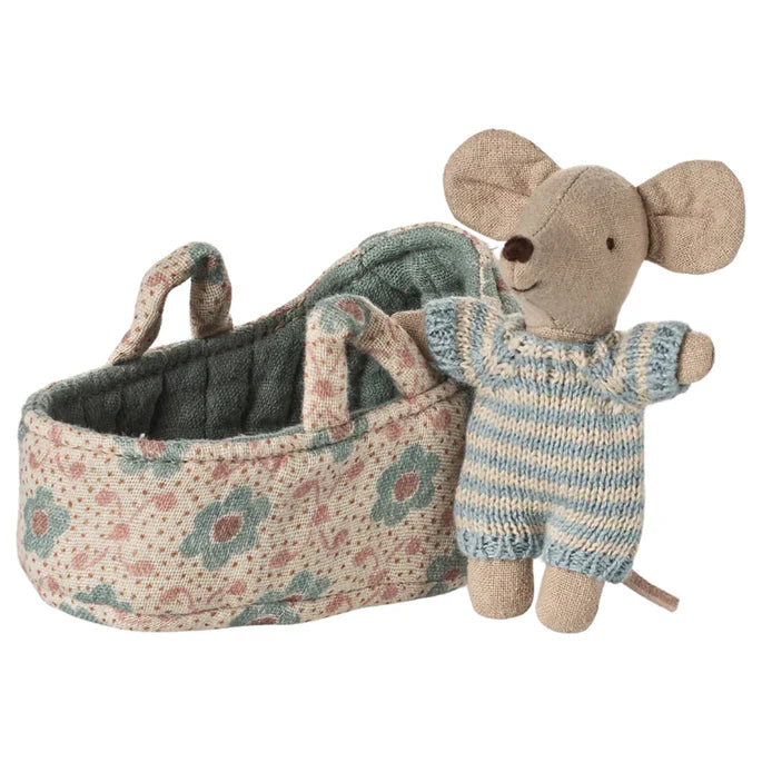 Maileg | Baby Mouse in Carry Cot (various)