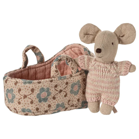 Maileg | Baby Mouse in Carry Cot (various)