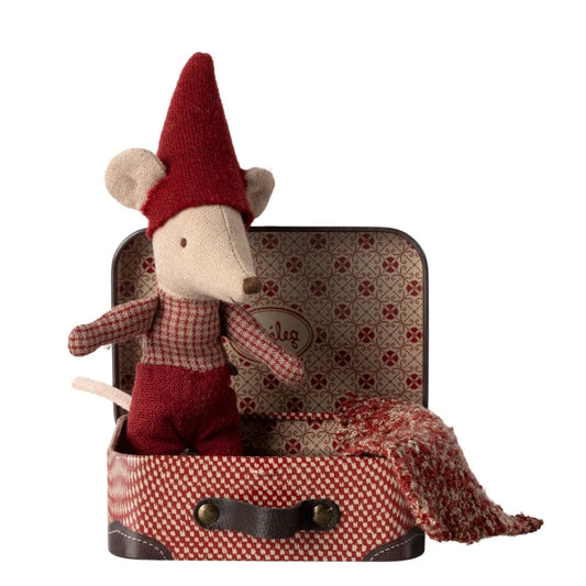 Maileg | Christmas Mouse Baby in Suitcase