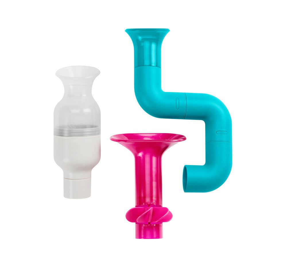 Boon | Tubes Building Bath Toy Set (Pink/Blue)