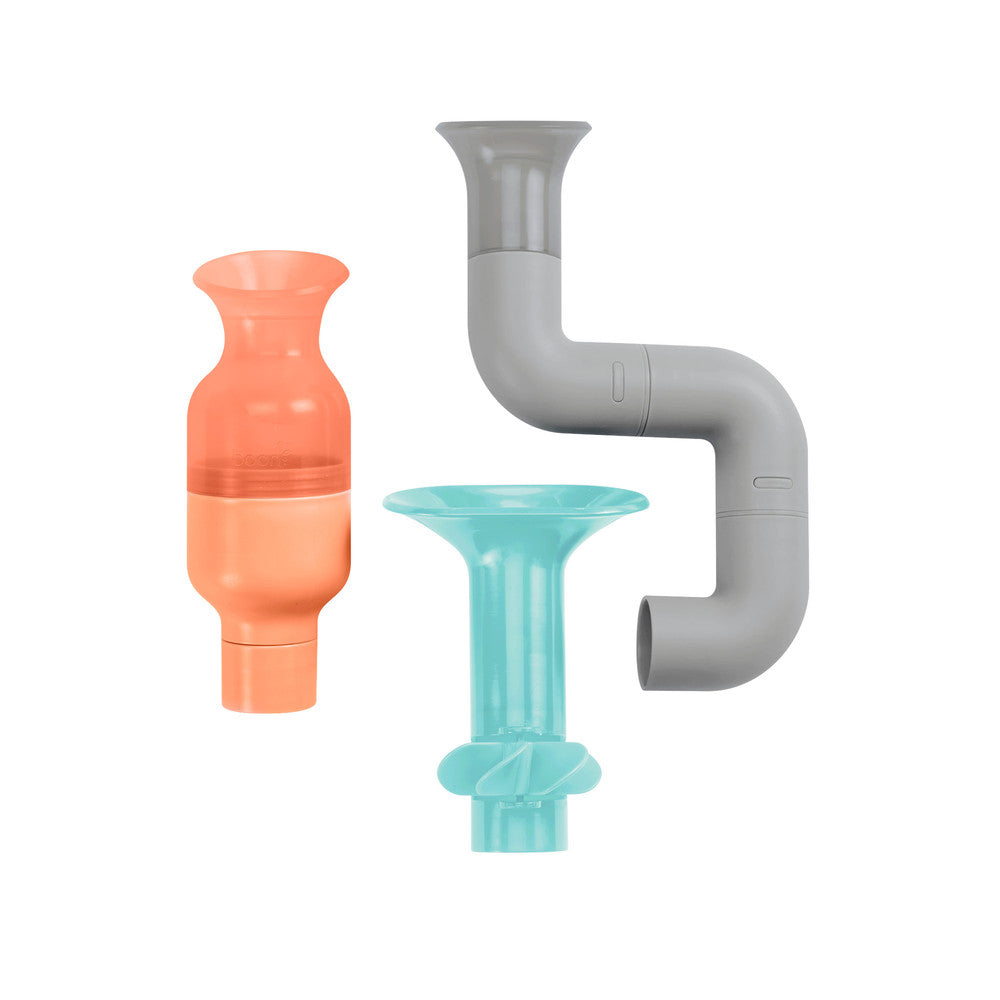 Boon | Tubes Building Bath Toy Set (Aqua/Grey)