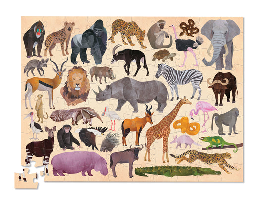 Crocodile Creek | 36 Animal Puzzle 100 pc - Wild Animals