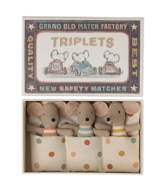 Maileg | Triplets Baby Mice in a Matchbox