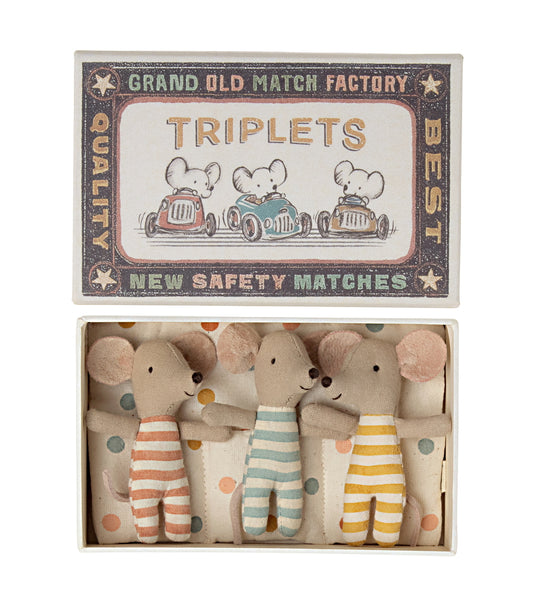 Maileg | Triplets Baby Mice in a Matchbox