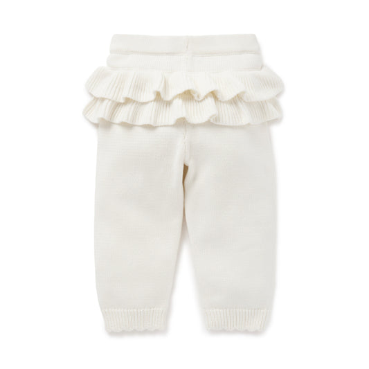 Aster & Oak | Ruffle Knit Legging - Off White