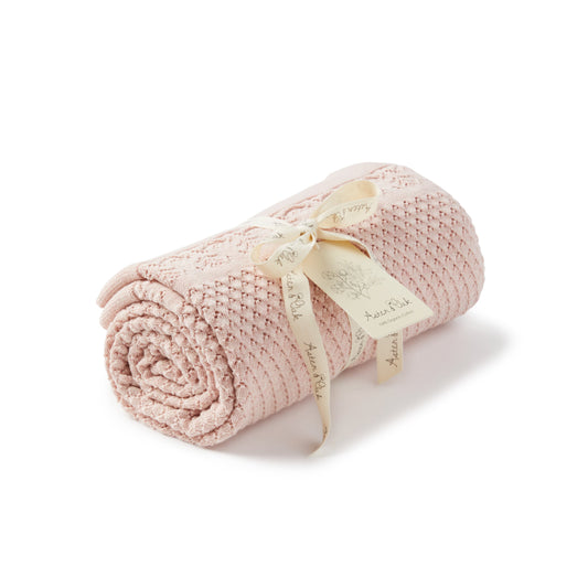 Aster & Oak | Heirloom Knit Blanket - Pink