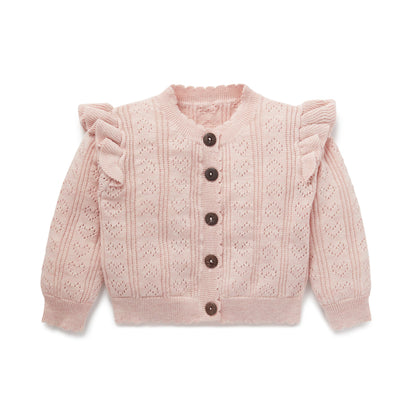 Aster & Oak | Ruffle Knit Cardigan - Pink
