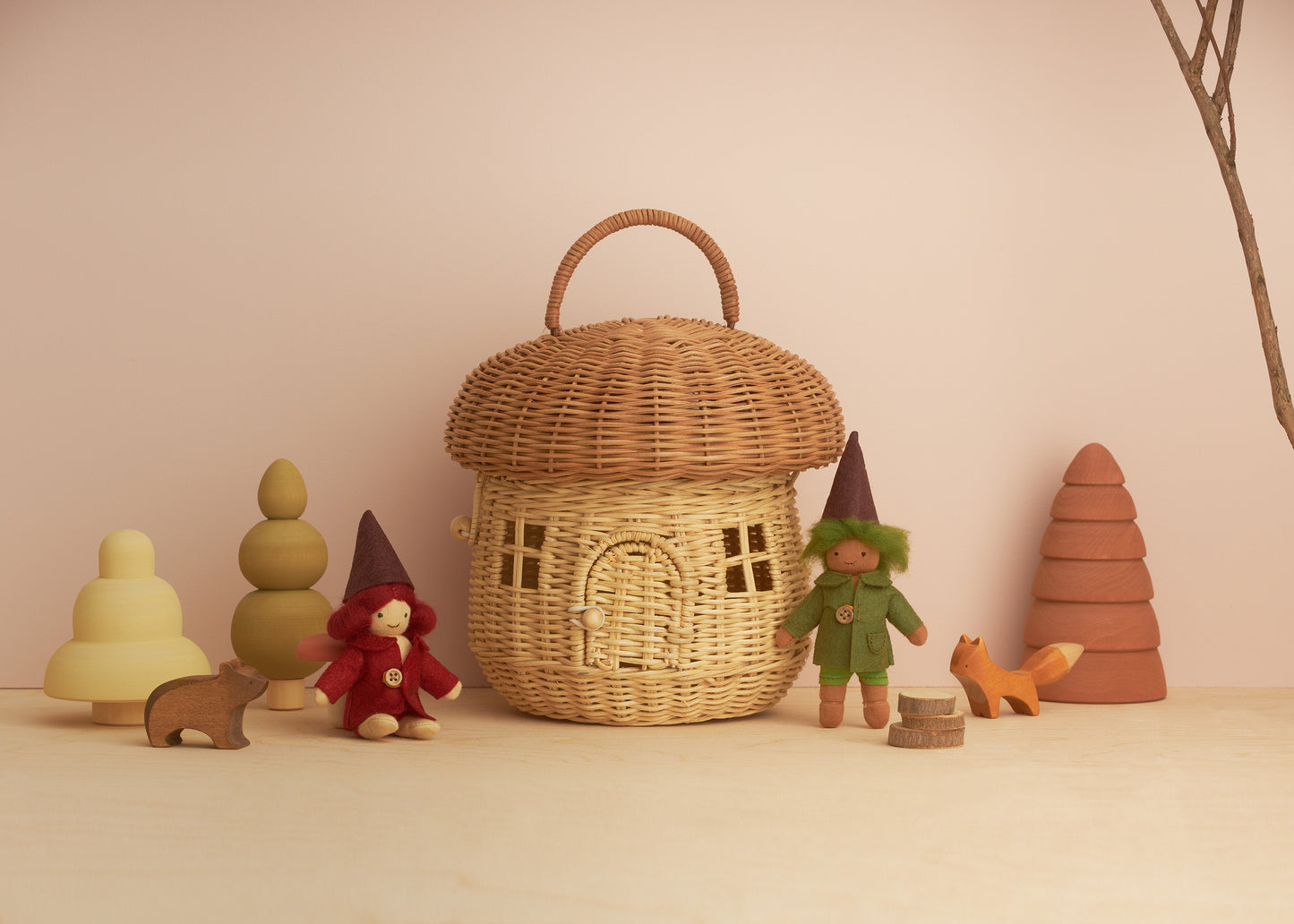 Olli Ella | Rattan Mushroom Basket (various)