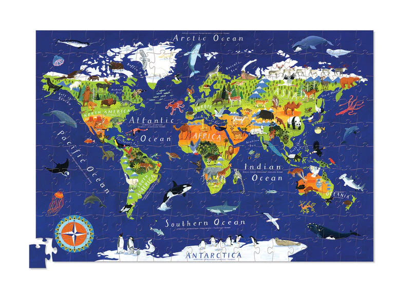 Crocodile Creek | Puzzle + Poster 200 pc - World Animals
