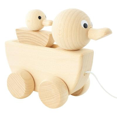 Miva Vacov | Wooden Pull Along Duck With Duckling - Gracie