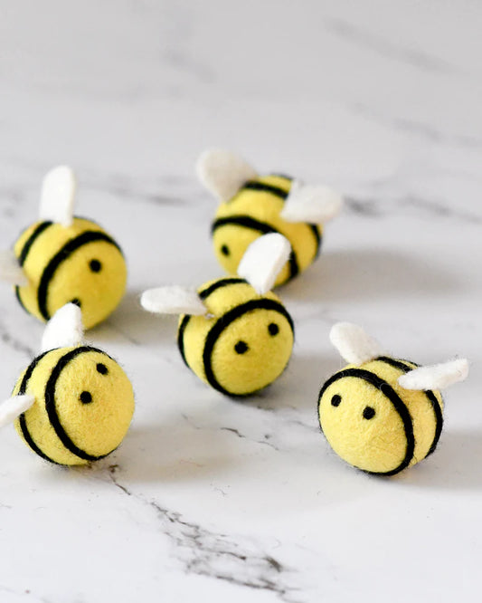 Tara Treasures | Loose Parts Play - Felt Bees 5pc