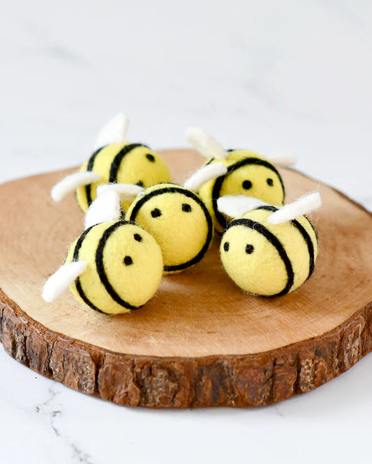 Tara Treasures | Loose Parts Play - Felt Bees 5pc