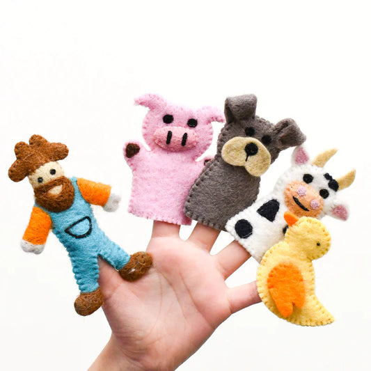 Tara Treasures | Finger Puppet Set - Old MacDonald Farm Animals Set A