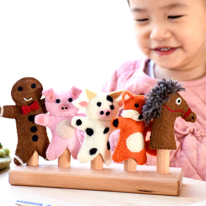 Tara Treasures | Finger Puppet Set - Gingerbread Man