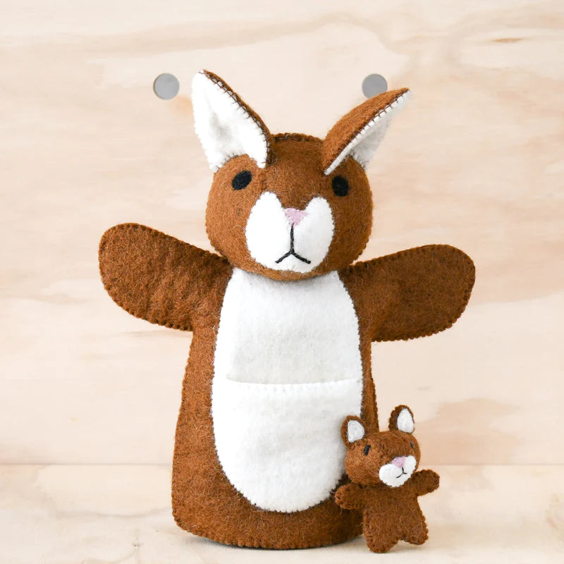 Tara Treasures | Hand Puppet - Kangaroo with Joey