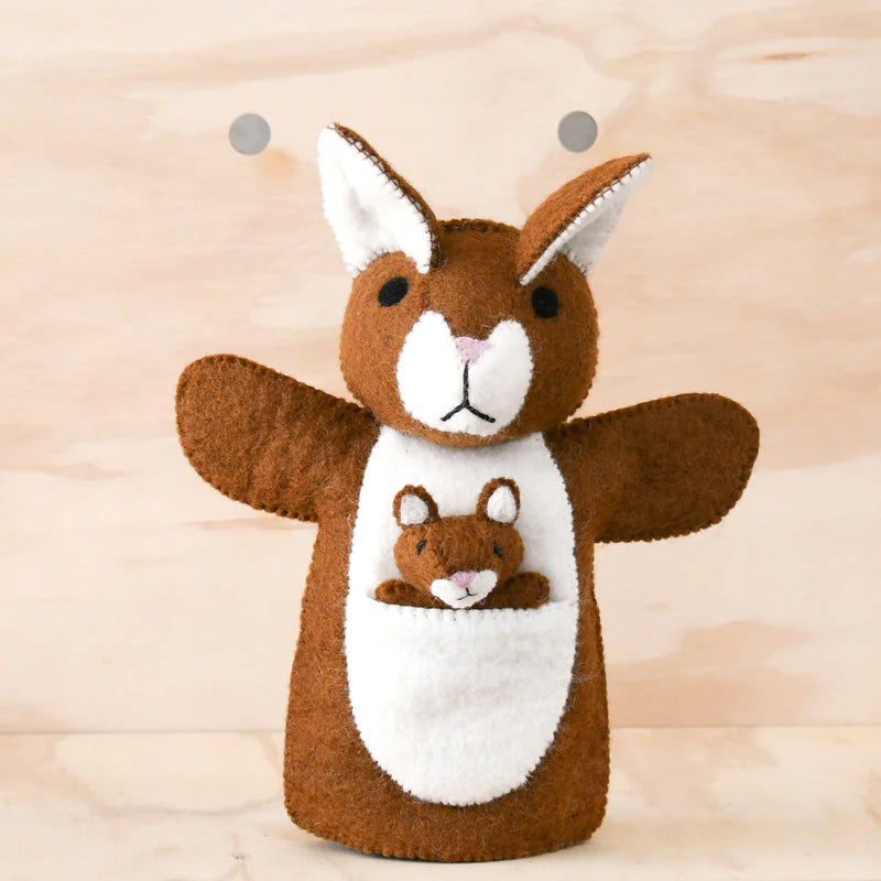 Tara Treasures | Hand Puppet - Kangaroo with Joey