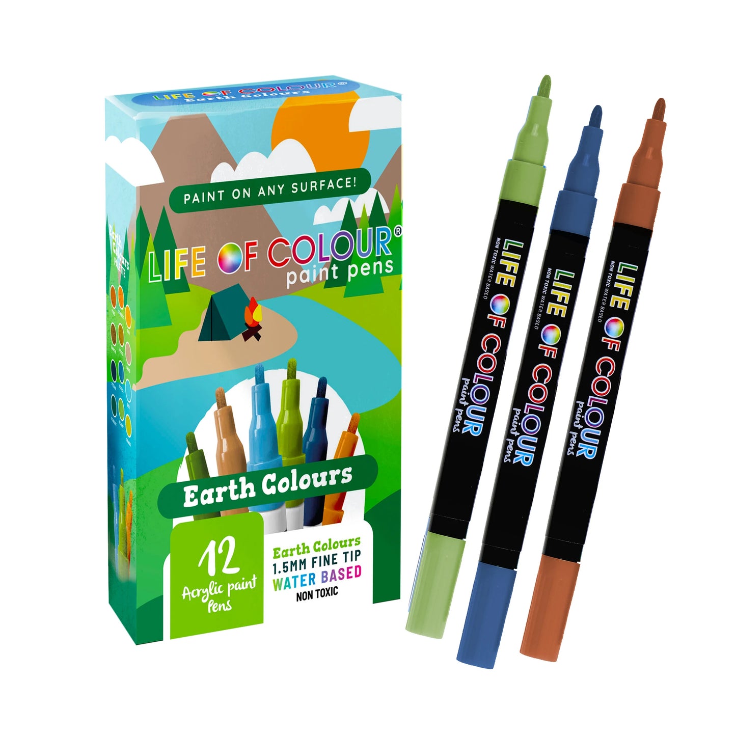 Life Of Colour | Earth Colours Paint Pens - Fine Tip