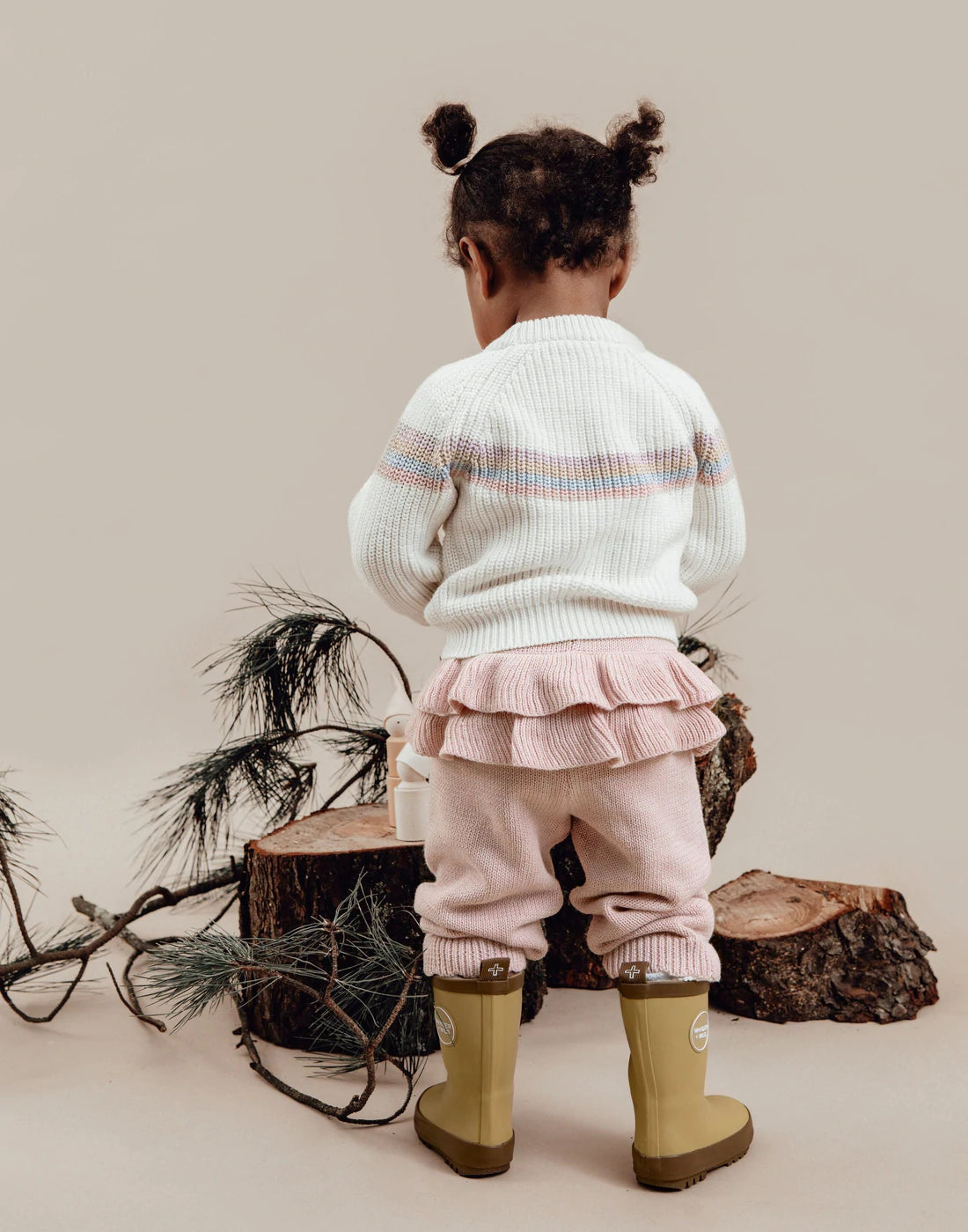 Aster & Oak | Ruffle Knit Legging - Pink