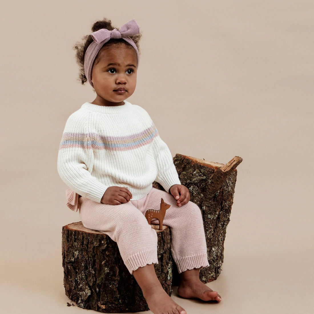 Aster & Oak | Ruffle Knit Legging - Pink
