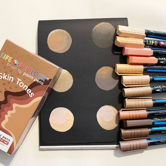 Life Of Colour | Brush Tip Acrylic Paint Pens - Skin Tones