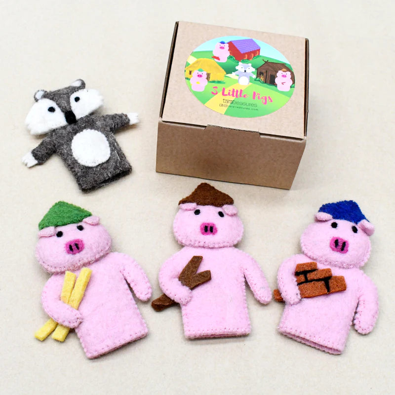 Tara Treasures | Finger Puppet Set - Three Little Pigs